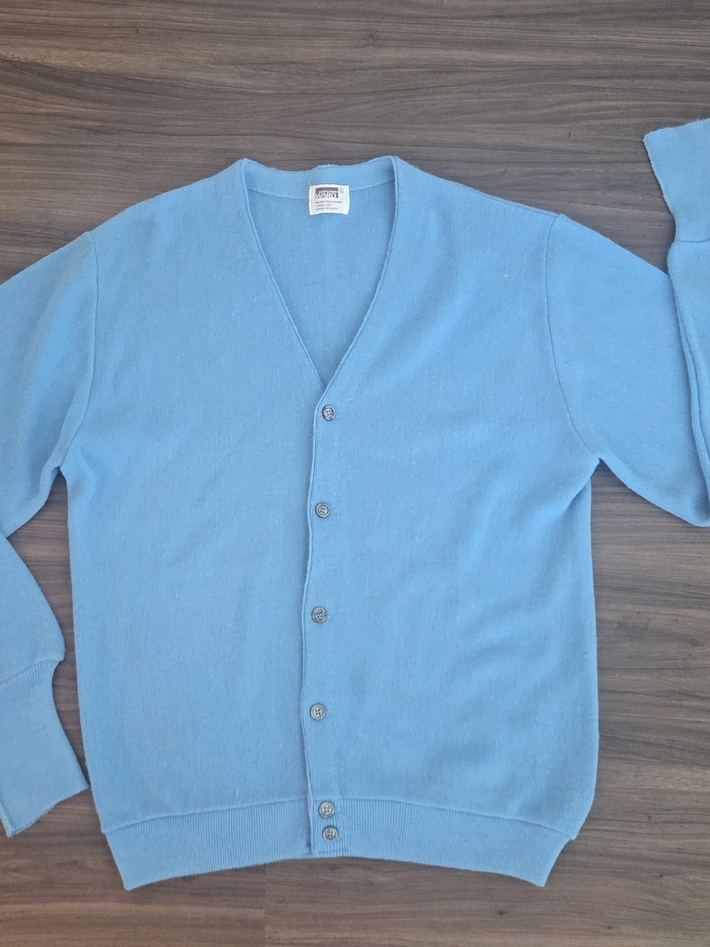 Vintage Montgomery Ward Light Blue Men's Cardigan Sweater Large
